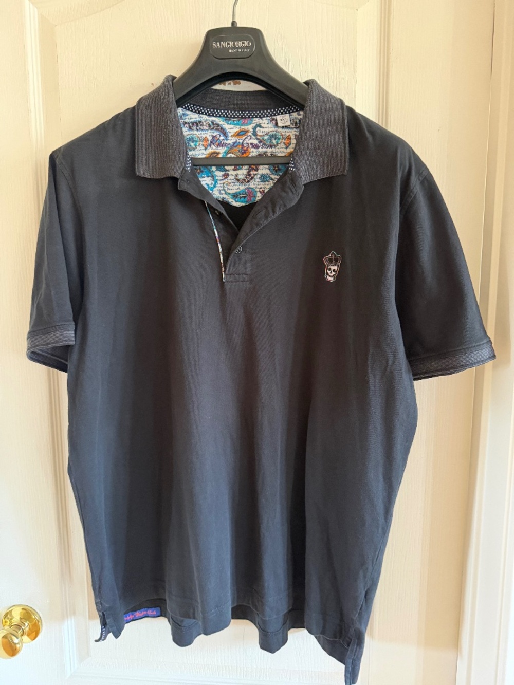 Robert Graham men’s polo shirt black, 3XL